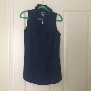 Mud Pie ruffle neck tank top